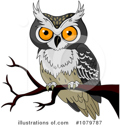Royalty-Free (RF) Owl Clipart Illustration by Pushkin - Stock Sample #1079787