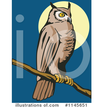 Royalty-Free (RF) Owl Clipart Illustration by patrimonio - Stock Sample #1145651