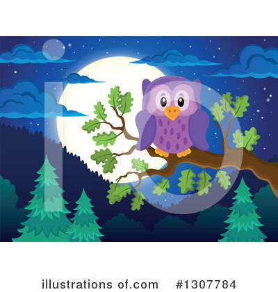 Royalty-Free (RF) Owl Clipart Illustration by visekart - Stock Sample #1307784