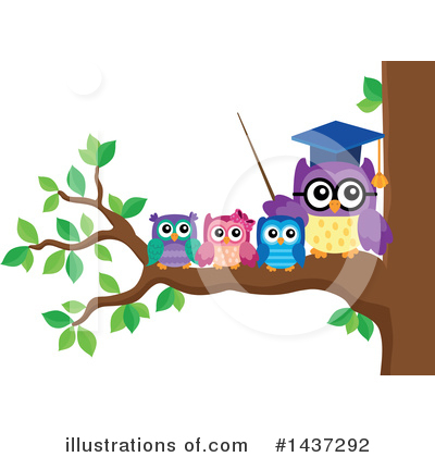 Royalty-Free (RF) Owl Clipart Illustration by visekart - Stock Sample #1437292