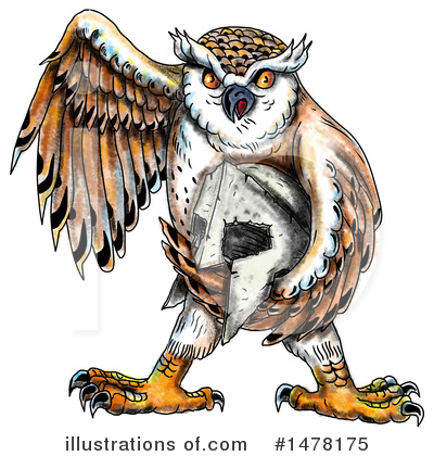 Royalty-Free (RF) Owl Clipart Illustration by patrimonio - Stock Sample #1478175