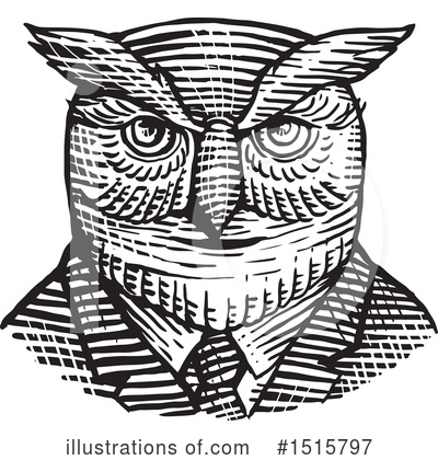 Royalty-Free (RF) Owl Clipart Illustration by patrimonio - Stock Sample #1515797