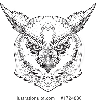 Royalty-Free (RF) Owl Clipart Illustration by patrimonio - Stock Sample #1724830