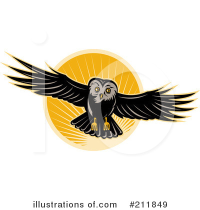 Royalty-Free (RF) Owl Clipart Illustration by patrimonio - Stock Sample #211849