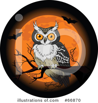 Royalty-Free (RF) Owl Clipart Illustration by Pushkin - Stock Sample #66870