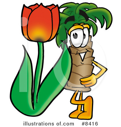 Royalty-Free (RF) Palm Tree Mascot Clipart Illustration by Mascot Junction - Stock Sample #8416