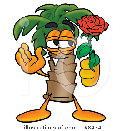 Royalty-Free (RF) Palm Tree Mascot Clipart Illustration by Mascot Junction - Stock Sample #8474
