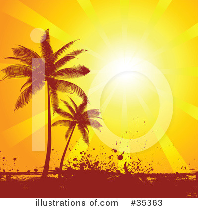 Royalty-Free (RF) Palm Trees Clipart Illustration by KJ Pargeter - Stock Sample #35363