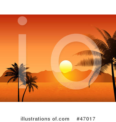 Tropical Sunset Clipart #47017 by KJ Pargeter