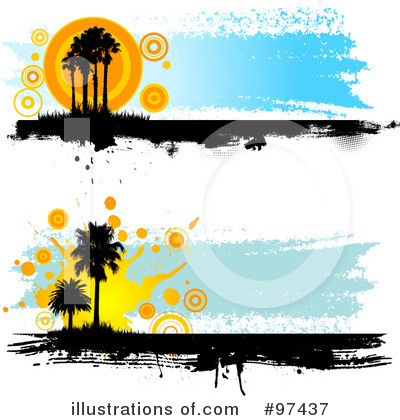 Royalty-Free (RF) Palm Trees Clipart Illustration by KJ Pargeter - Stock Sample #97437