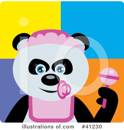 Royalty-Free (RF) Panda Clipart Illustration by Dennis Holmes Designs - Stock Sample #41230