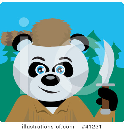 Royalty-Free (RF) Panda Clipart Illustration by Dennis Holmes Designs - Stock Sample #41231