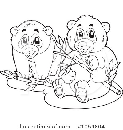 Royalty-Free (RF) Pandas Clipart Illustration by visekart - Stock Sample #1059804