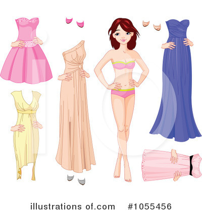 Royalty-Free (RF) Paper Doll Clipart Illustration by Pushkin - Stock Sample #1055456