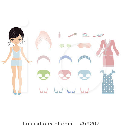 Royalty-Free (RF) Paper Doll Clipart Illustration by Melisende Vector - Stock Sample #59207