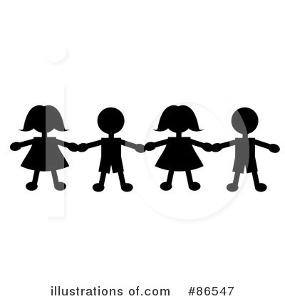 Royalty-Free (RF) Paper Dolls Clipart Illustration by Pams Clipart - Stock Sample #86547