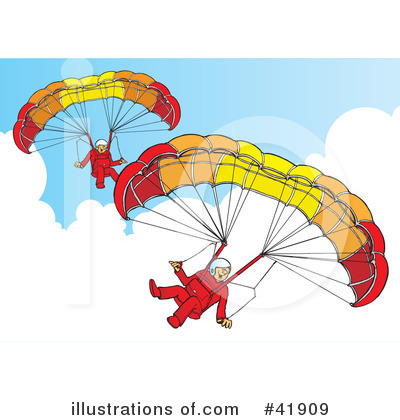 Royalty-Free (RF) Paragliding Clipart Illustration by Snowy - Stock Sample #41909