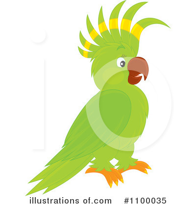Green Parrot Clipart #1100035 by Alex Bannykh