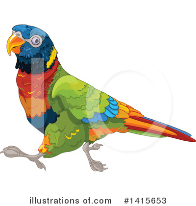 Royalty-Free (RF) Parrot Clipart Illustration by Pushkin - Stock Sample #1415653