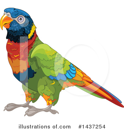 Royalty-Free (RF) Parrot Clipart Illustration by Pushkin - Stock Sample #1437254