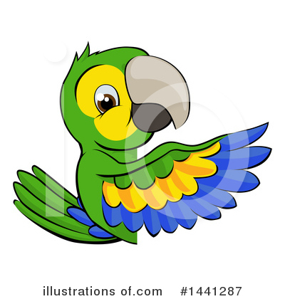 Green Parrot Clipart #1441287 by AtStockIllustration