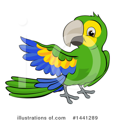 Green Parrot Clipart #1441289 by AtStockIllustration