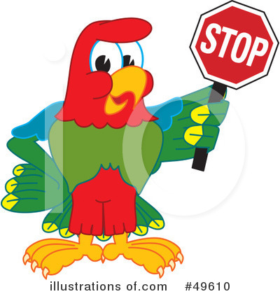 Royalty-Free (RF) Parrot Mascot Clipart Illustration by Mascot Junction - Stock Sample #49610