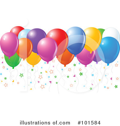 Royalty-Free (RF) Party Balloons Clipart Illustration by Pushkin - Stock Sample #101584
