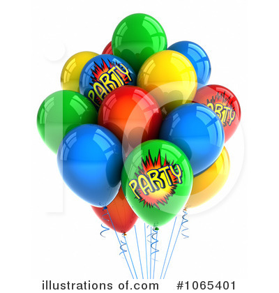 Royalty-Free (RF) Party Balloons Clipart Illustration by stockillustrations - Stock Sample #1065401