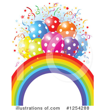 Royalty-Free (RF) Party Balloons Clipart Illustration by Pushkin - Stock Sample #1254288