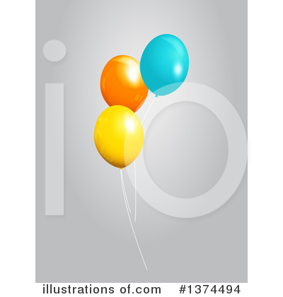 Royalty-Free (RF) Party Balloons Clipart Illustration by elaineitalia - Stock Sample #1374494