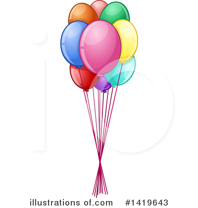Royalty-Free (RF) Party Balloons Clipart Illustration by Liron Peer - Stock Sample #1419643