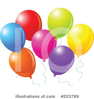Royalty-Free (RF) Party Balloons Clipart Illustration by Pushkin - Stock Sample #223789