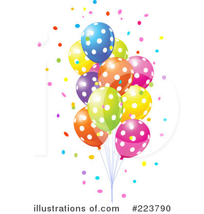 Royalty-Free (RF) Party Balloons Clipart Illustration by Pushkin - Stock Sample #223790