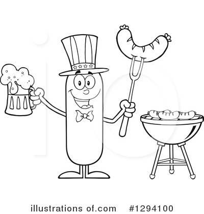 Royalty-Free (RF) Patriotic Sausage Clipart Illustration by Hit Toon - Stock Sample #1294100
