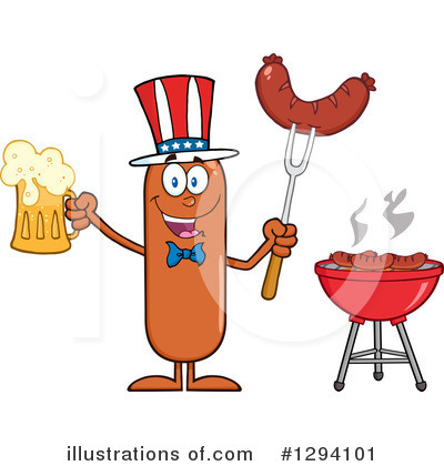 Royalty-Free (RF) Patriotic Sausage Clipart Illustration by Hit Toon - Stock Sample #1294101