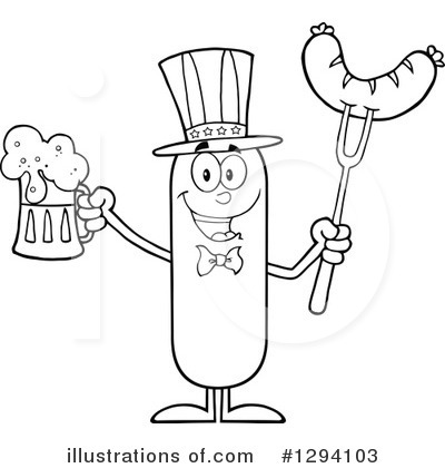 Sausage Character Clipart #1294103 by Hit Toon