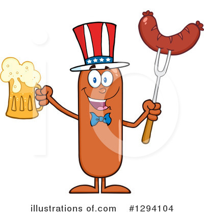 Sausage Character Clipart #1294104 by Hit Toon