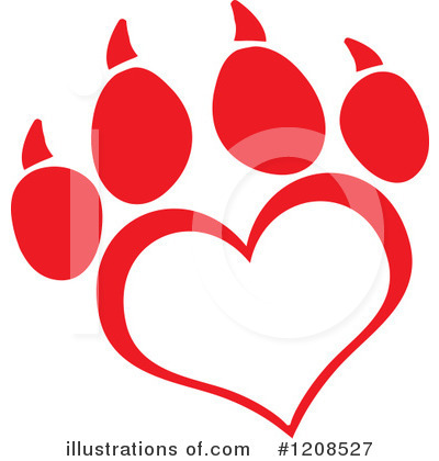 Royalty-Free (RF) Paw Print Clipart Illustration by Hit Toon - Stock Sample #1208527