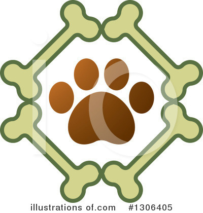 Paw Print Clipart #1306405 by Lal Perera