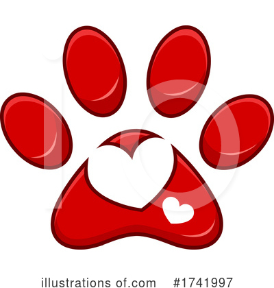 Royalty-Free (RF) Paw Print Clipart Illustration by Hit Toon - Stock Sample #1741997