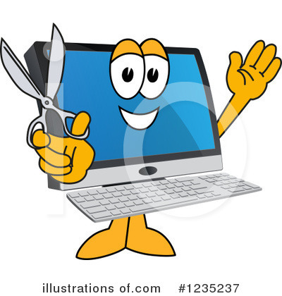 Royalty-Free (RF) Pc Computer Mascot Clipart Illustration by Mascot Junction - Stock Sample #1235237