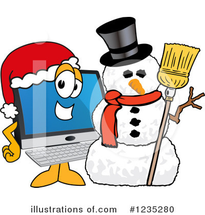 Royalty-Free (RF) Pc Computer Mascot Clipart Illustration by Mascot Junction - Stock Sample #1235280
