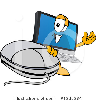 Royalty-Free (RF) Pc Computer Mascot Clipart Illustration by Mascot Junction - Stock Sample #1235284