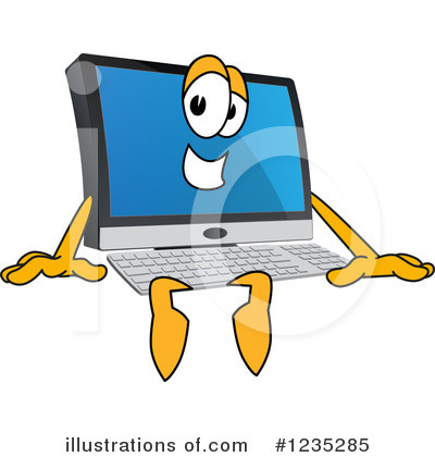 Royalty-Free (RF) Pc Computer Mascot Clipart Illustration by Mascot Junction - Stock Sample #1235285