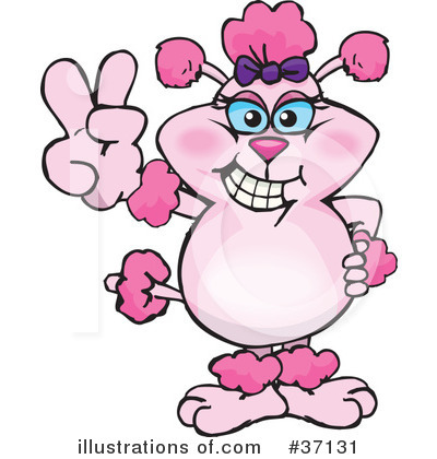 Pink Poodle Clipart #37131 by Dennis Holmes Designs