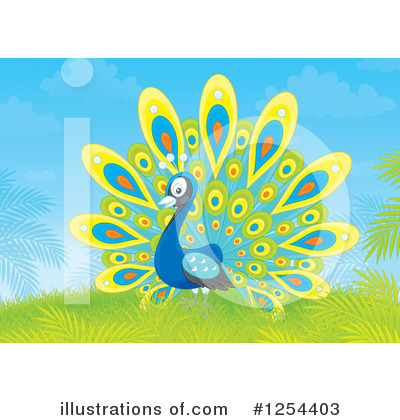Royalty-Free (RF) Peacock Clipart Illustration by Alex Bannykh - Stock Sample #1254403