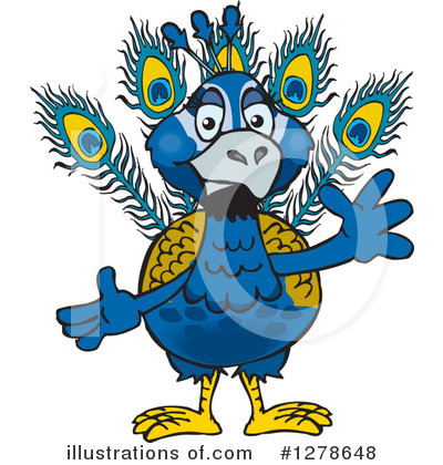 Royalty-Free (RF) Peacock Clipart Illustration by Dennis Holmes Designs - Stock Sample #1278648