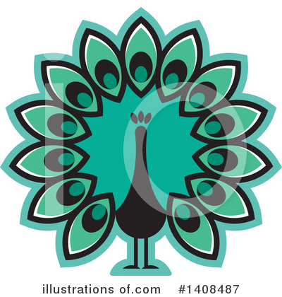 Royalty-Free (RF) Peacock Clipart Illustration by Lal Perera - Stock Sample #1408487