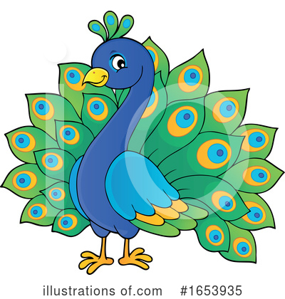Royalty-Free (RF) Peacock Clipart Illustration by visekart - Stock Sample #1653935